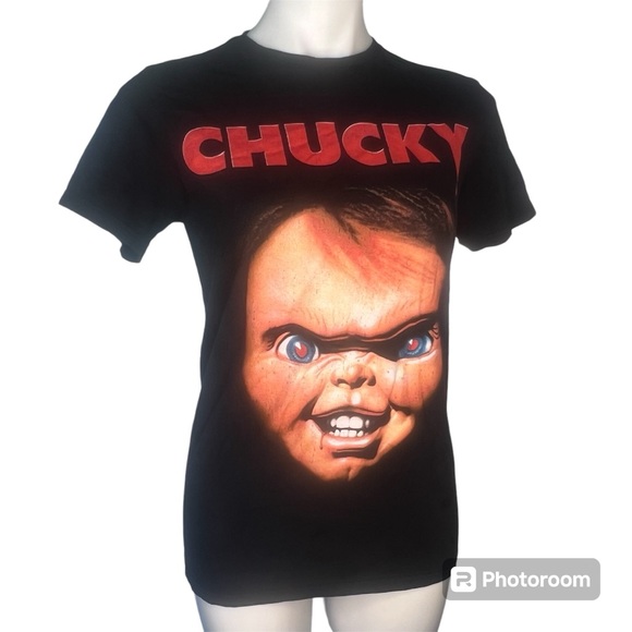 Chucky Childs Play Wanna Play 1988 VHS Cover Image Vintage T-Shirt Small - Picture 7 of 9